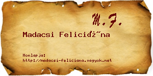 Madacsi Feliciána névjegykártya